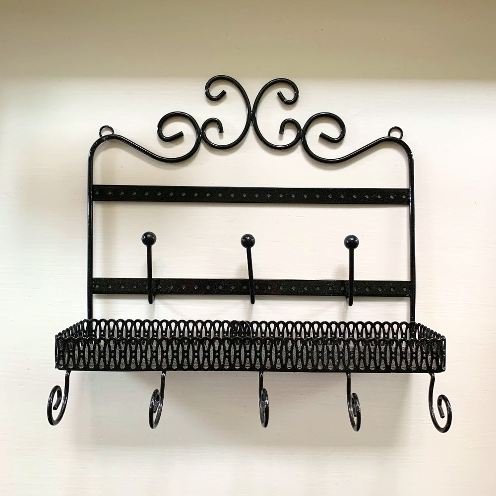 Black Jewelry Organizer Wall-Hanging